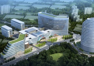 达州医院建筑设计方案SU(草图大师)模型
