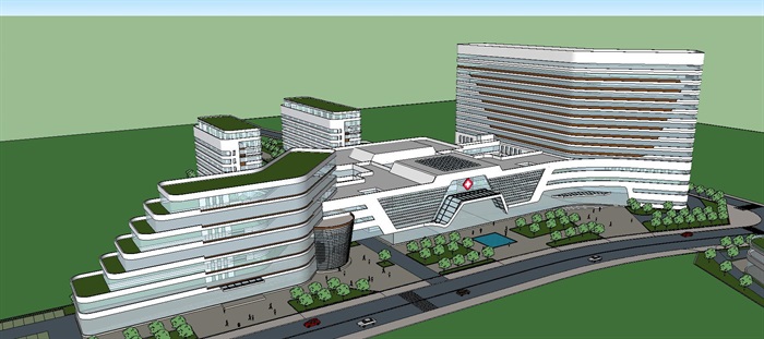 达州医院建筑设计方案SU模型(7)