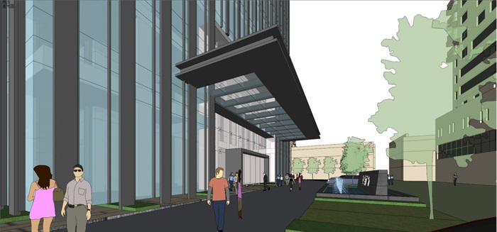 2个福州银行办公大厦建筑设计方案SU模型(10)