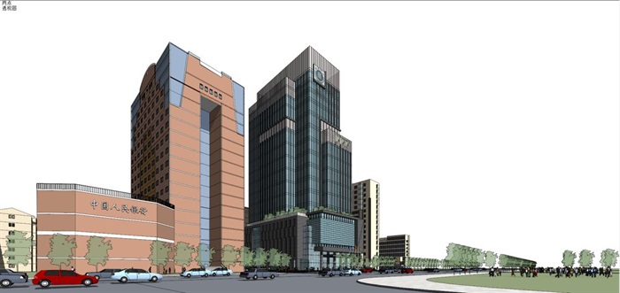 2个福州银行办公大厦建筑设计方案SU模型(13)