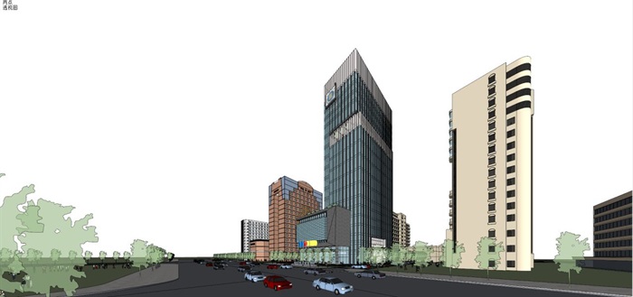 2个福州银行办公大厦建筑设计方案SU模型(14)