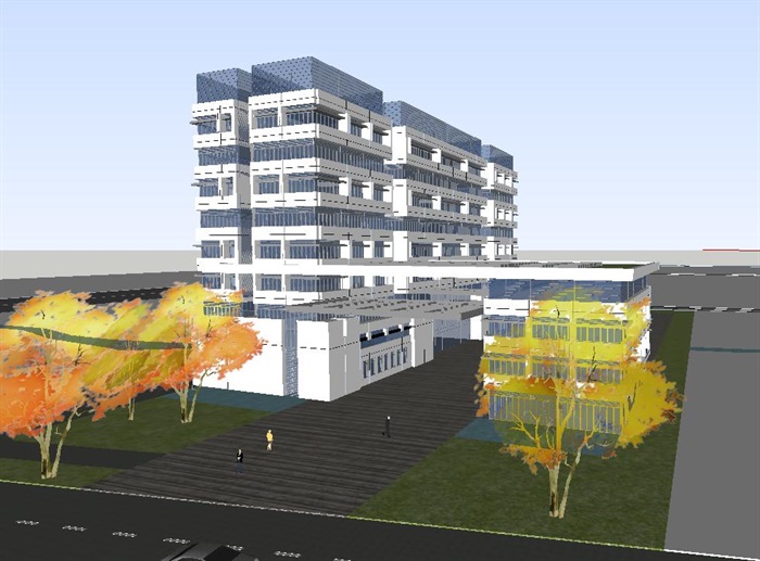 高等院校行政办公楼建筑设计方案SU模型(7)