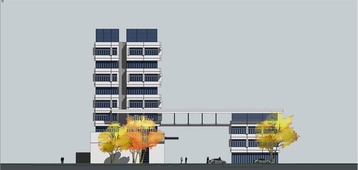 高等院校行政办公楼建筑设计方案SU模型(9)