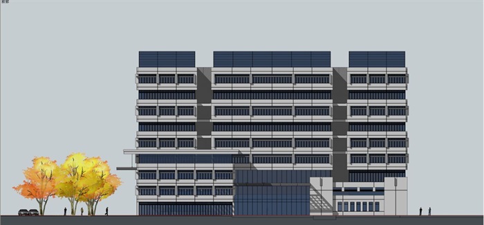 高等院校行政办公楼建筑设计方案SU模型(8)