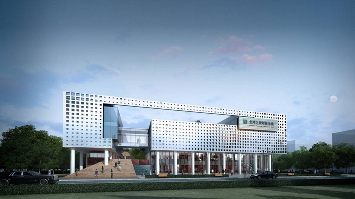 龙湾区规划展示馆建筑设计方案SU模型(2)