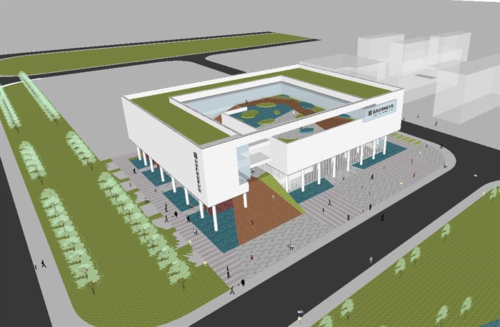 龙湾区规划展示馆建筑设计方案SU模型(5)