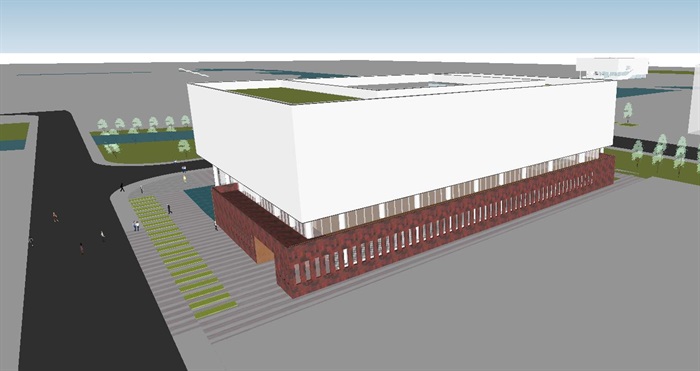 龙湾区规划展示馆建筑设计方案SU模型(8)