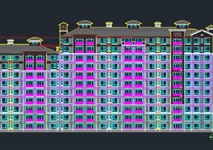 保利简欧风格高层住宅单体建筑设计方案SU(草图大师)模型（附CAD平、立面）