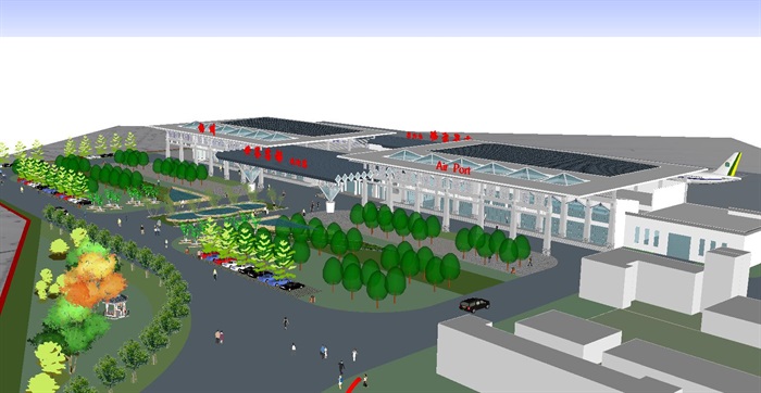 梅县小型机场建筑设计方案SU模型(2)