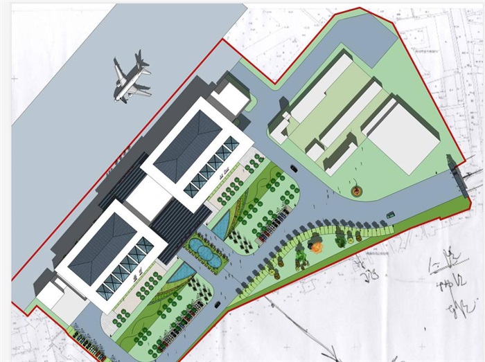 梅县小型机场建筑设计方案SU模型(6)