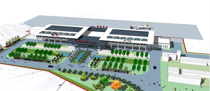 梅县小型机场建筑设计方案SU模型(9)