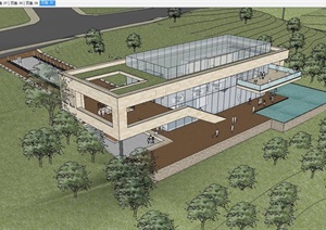 两个龙湖地产售楼部建筑方案SU(草图大师)模型