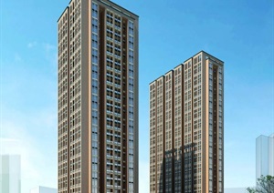现代风格商住公寓建筑设计方案SU(草图大师)模型