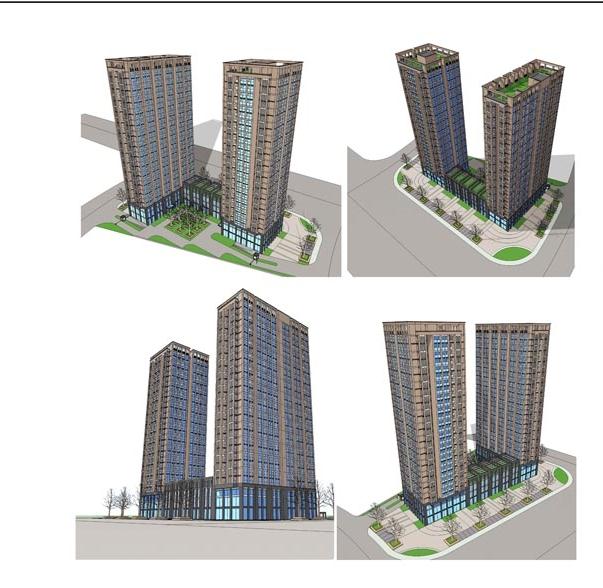 现代风格商住公寓建筑设计方案SU模型(11)