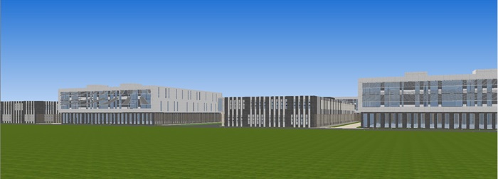 现代风格工业园建筑规划设计方案SU模型(10)