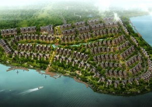 3个镇江仙人湖英式别墅建筑设计方案SU(草图大师)模型（附CAD总平面）