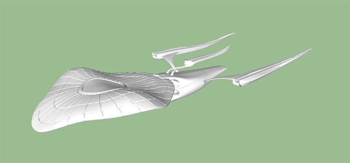 3个科幻宇宙太空飞船SU模型(13)