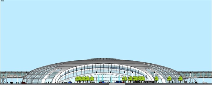 上海吴淞口客运中心建筑设计方案SU模型(11)