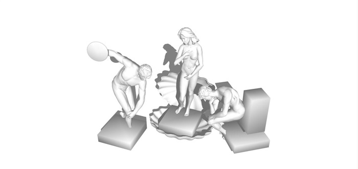 4个欧式人物雕塑SU模型(5)