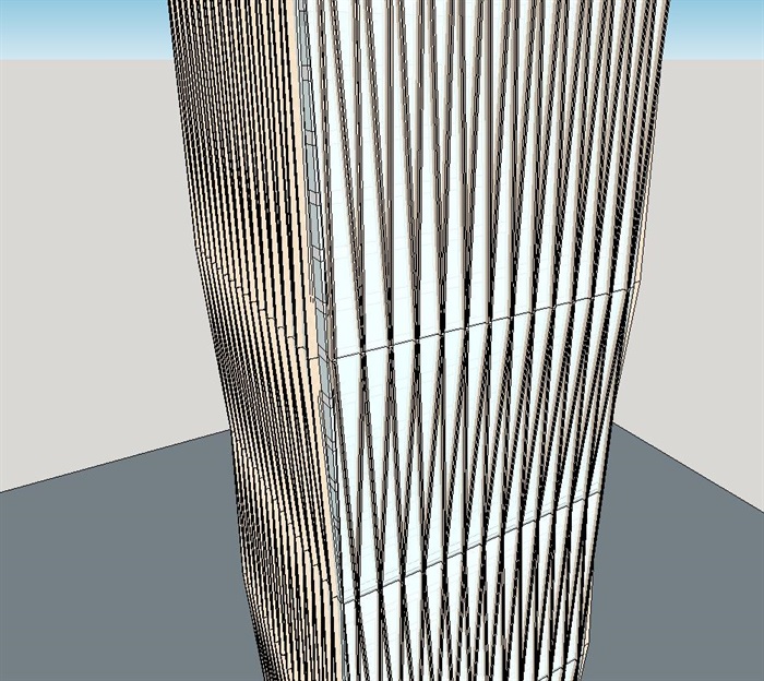 3个银行办公大厦建筑设计方案SU模型(1)