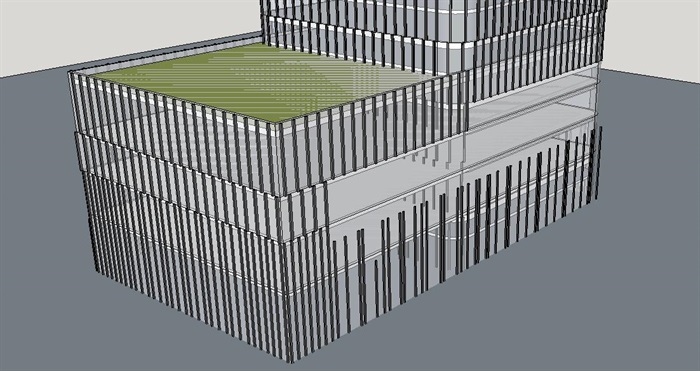 3个银行办公大厦建筑设计方案SU模型(2)