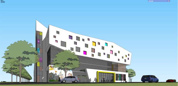 2个南昌第三幼儿园建筑设计方案SU模型(11)