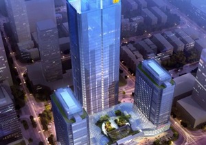 长沙绿地中心综合体建筑设计方案SU(草图大师)模型