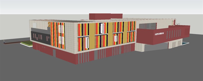 天府世家幼儿园建筑设计方案SU模型(4)