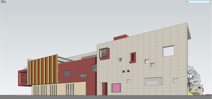 天府世家幼儿园建筑设计方案SU模型(5)