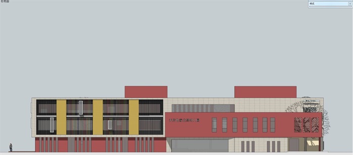 天府世家幼儿园建筑设计方案SU模型(11)