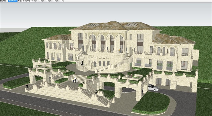 法式山地酒店建筑设计方案SU模型(2)