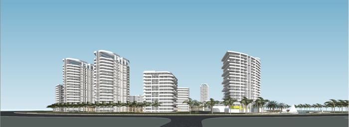 惠州滨海养老社区建筑规划设计方案SU模型(12)