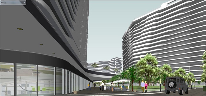 上海佘山酒店+商业+公寓地块建筑规划设计方案SU模型(11)