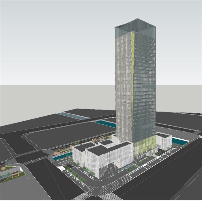 苏州超高层综合体建筑设计方案SU模型(6)