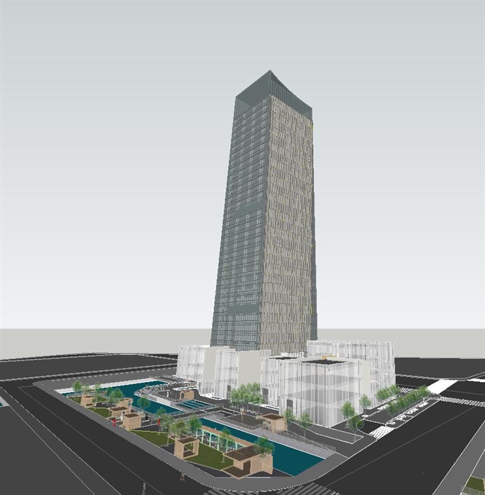 苏州超高层综合体建筑设计方案SU模型(11)