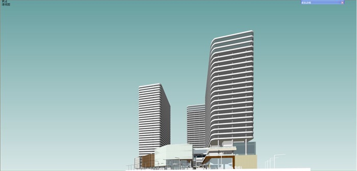 现代商业综合体建筑设计方案SU模型(12)