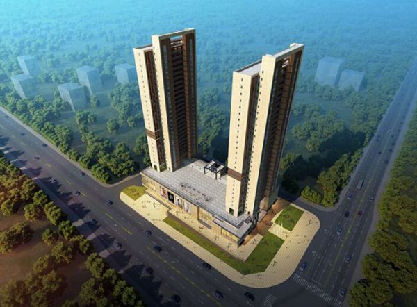 新亚洲风格深圳和公馆商住综合体建筑设计方案SU模型(2)