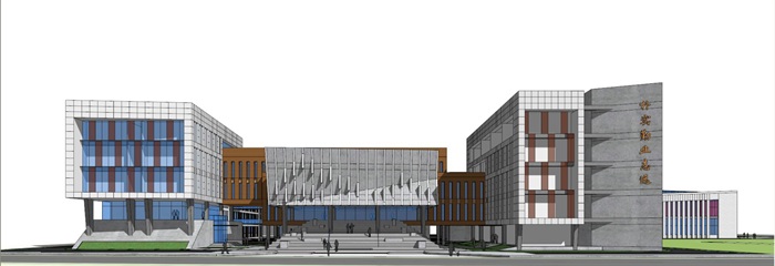 36班南郊中学建筑设计方案SU模型(4)