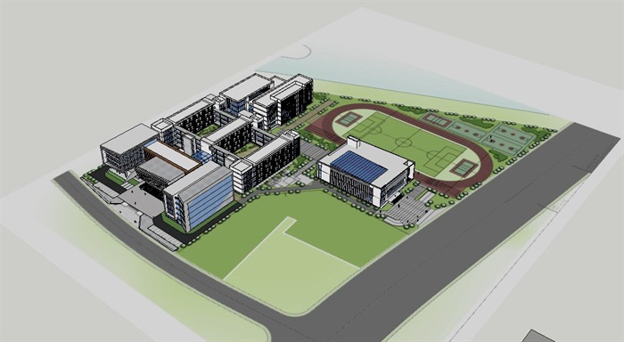 36班南郊中学建筑设计方案SU模型(8)