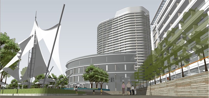 游艇中心酒店+办公项目建筑规划设计方案SU模型(14)