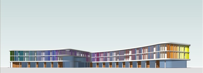 社区幼儿园建筑设计方案SU模型(3)