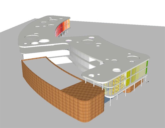 社区幼儿园建筑设计方案SU模型(6)