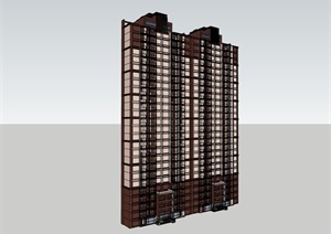 现代高层住宅详细小区建筑SU(草图大师)模型