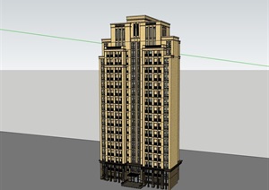 现代风格高层住宅详细小区建筑SU(草图大师)模型