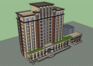 多层商业住宅小区详细完整楼SU(草图大师)模型
