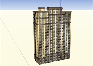 现代独特高层住宅详细完整楼SU(草图大师)模型