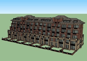 欧式完整的住宅详细完整建筑SU(草图大师)模型