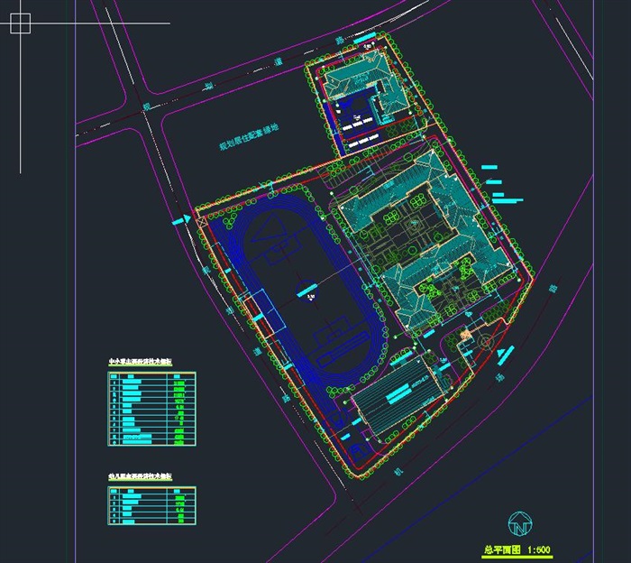 杭州老闸弄口九年一贯制学校和幼儿园建筑设计方案（附CAD总平面与单体平面）(8)