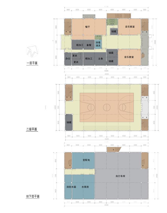 杭州老闸弄口九年一贯制学校和幼儿园建筑设计方案（附CAD总平面与单体平面）(13)