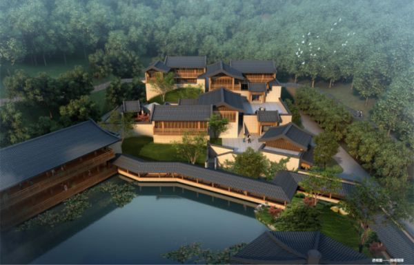 仿古中式宁波琉璃宫建筑设计方案SU模型(2)